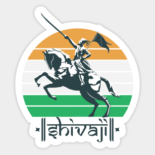 Shivaji Maharaj Statue Indian India Flag Marathi King Sticker